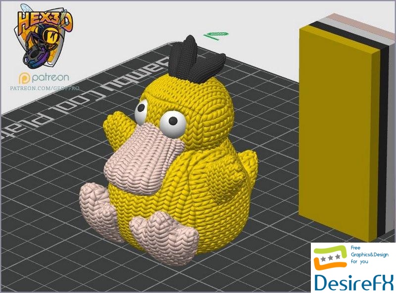 Hex3D - Knitted Psyduck - 3D Print