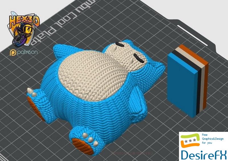 Hex3D - Knitted Snorlax - 3D Print