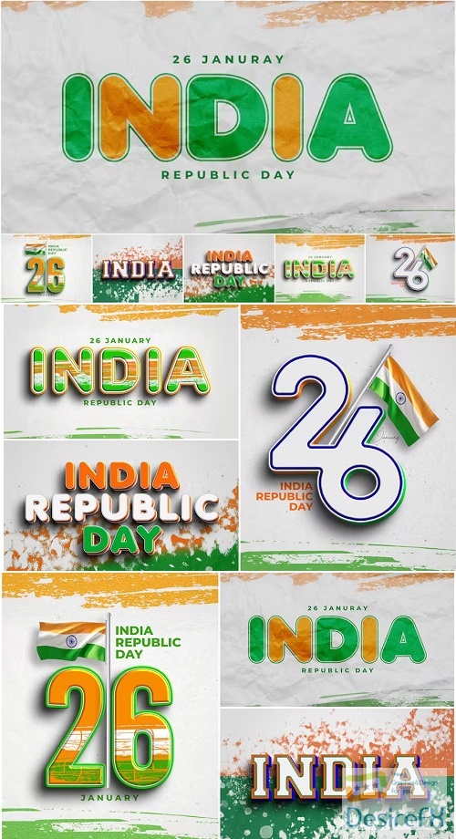 India Republic Day Editable Text Effect - GAJPXSD