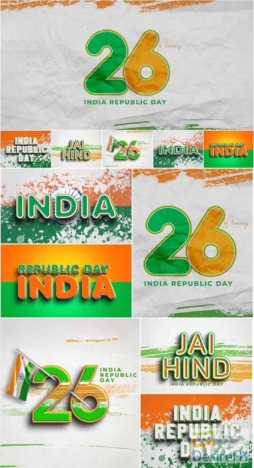 India Republic Day PSD Text Effect Set - CMEYLVC