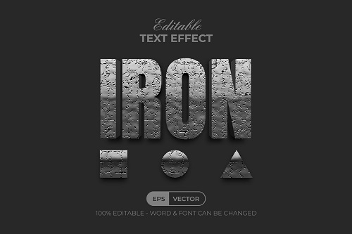 Iron Text Effect Texture Style - 91914970