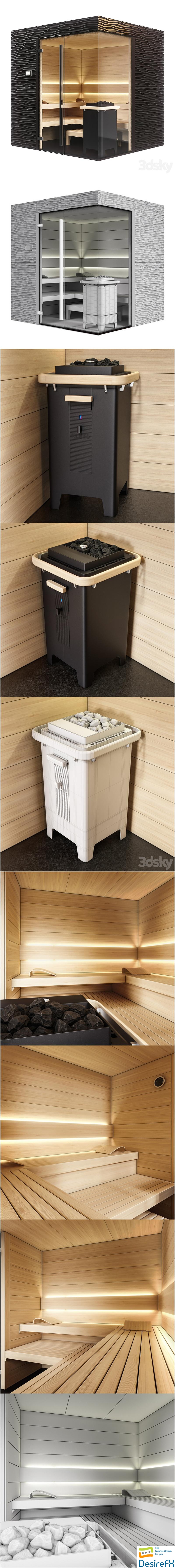 KLAFS Design Sauna Shape with sauna heater sanarium majus 3D Model