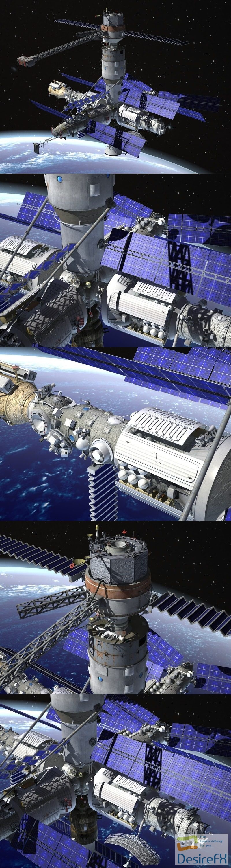 MIR Space Station Complex 3D Model