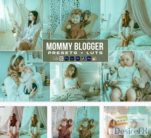 Mommy Blogger Luts Video Presets Mobile & Desctop - V4HXPUM