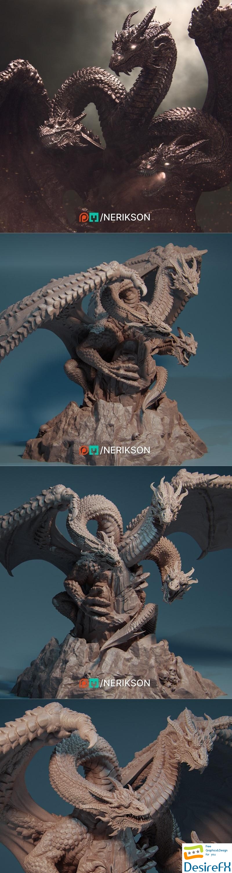 Nerikson - Smei The Three Headed Dragon 3D Print