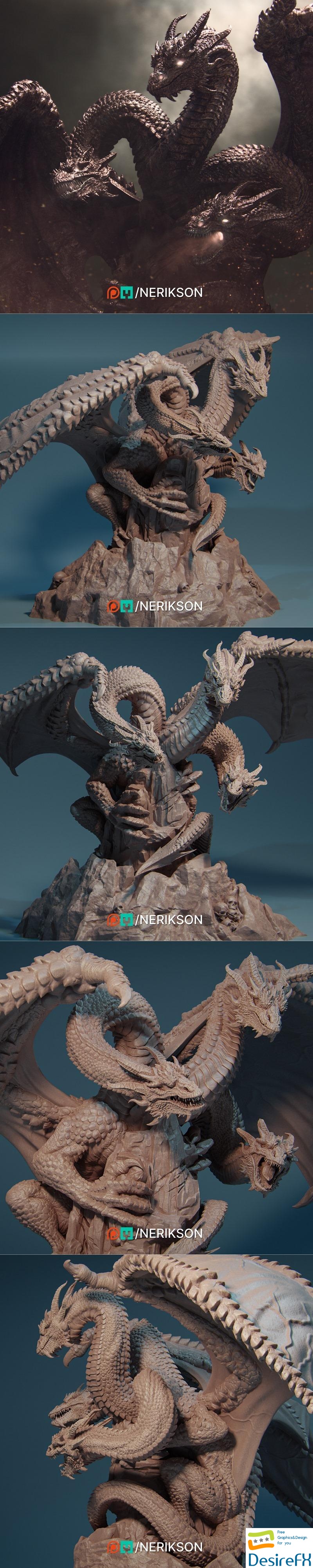 Nerikson - Smei The Three Headed Dragon 3D Print