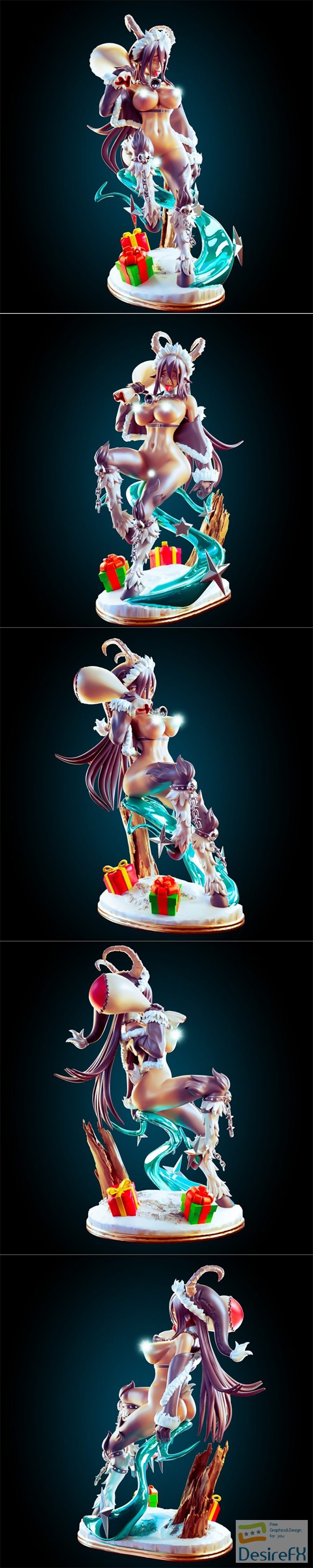 Officer Rhu – Christmas krampus monster girl – 3D Print