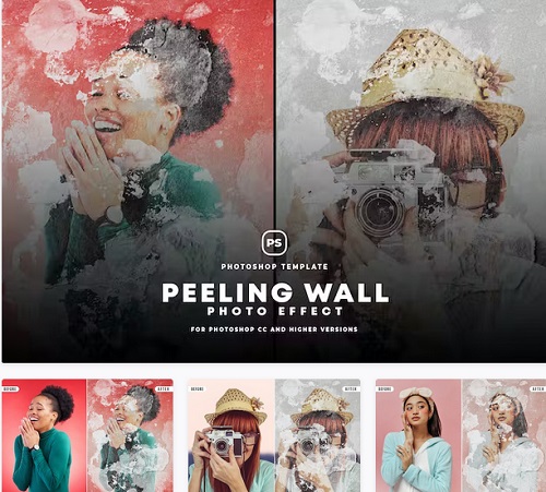 Peeling Wall Photo Effect - 83XD67Z
