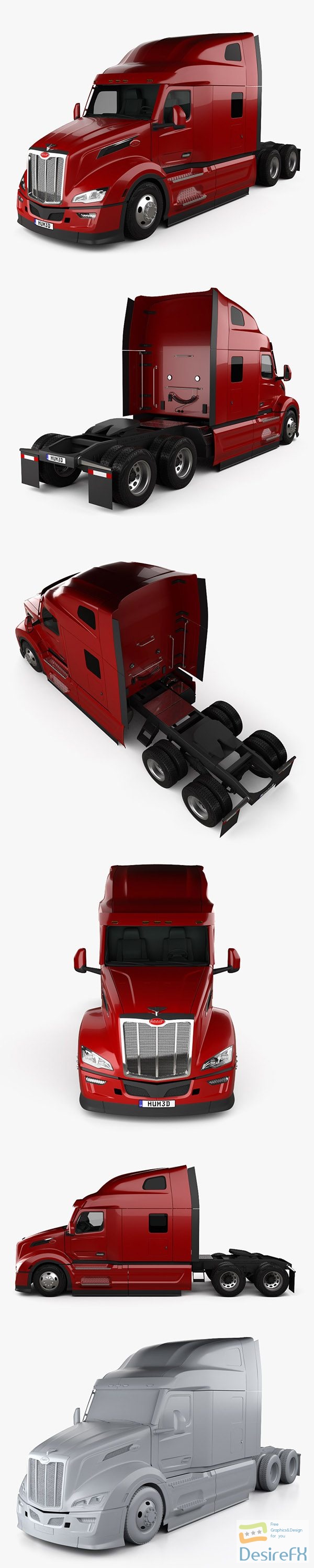 Peterbilt 579 Sleeper Cab Tractor Truck 2024 3D Model