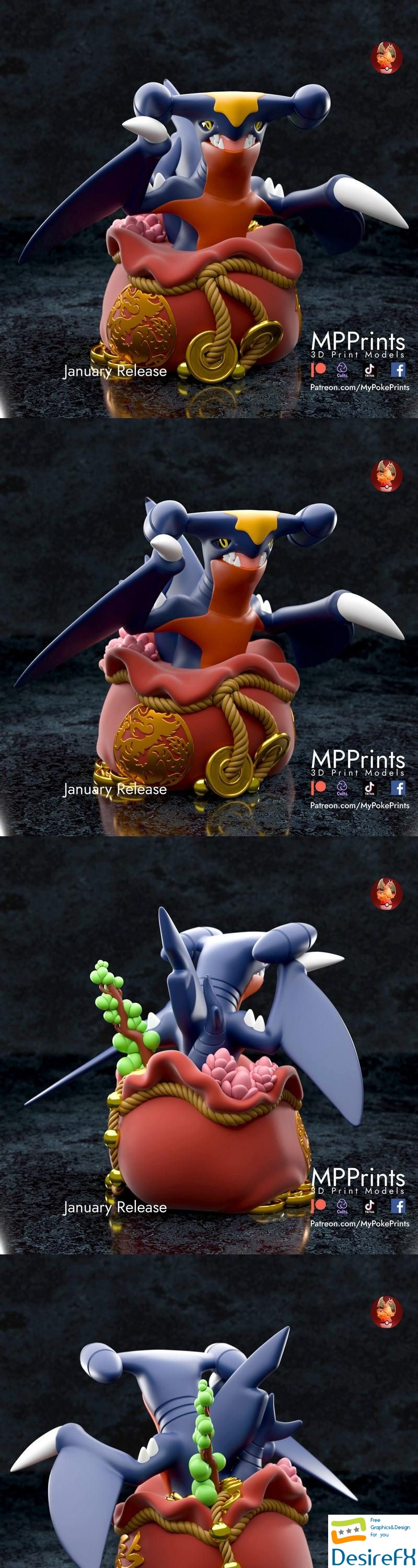 Pokemon - Garchomp - 3D Print