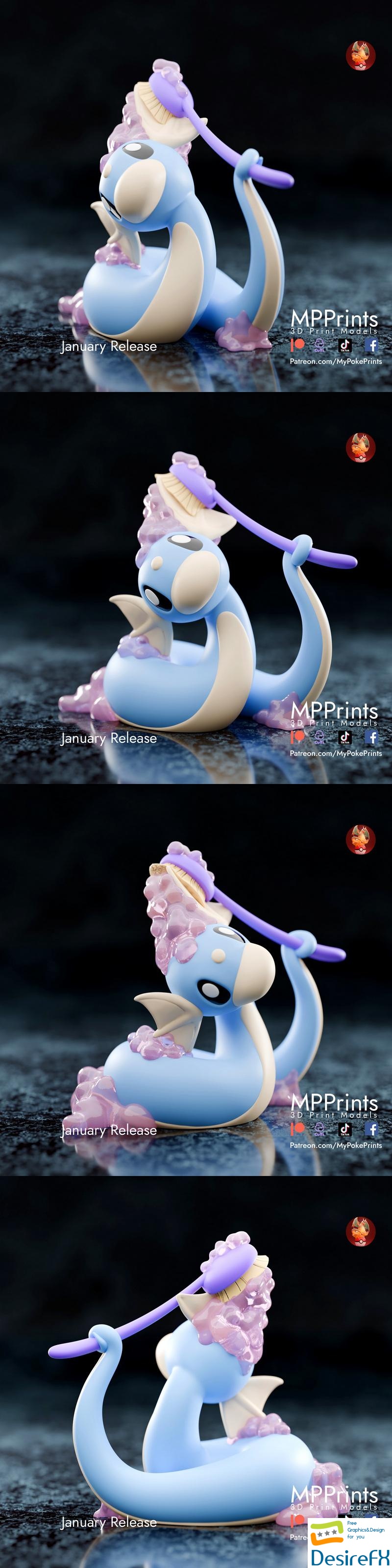 Pokemon - Washing Dratini - 3D Print