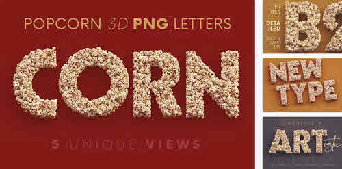 Popcorn - 3D Lettering - 7824345