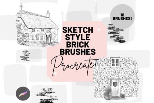 Procreate Sketch Bricks Brushes X 10