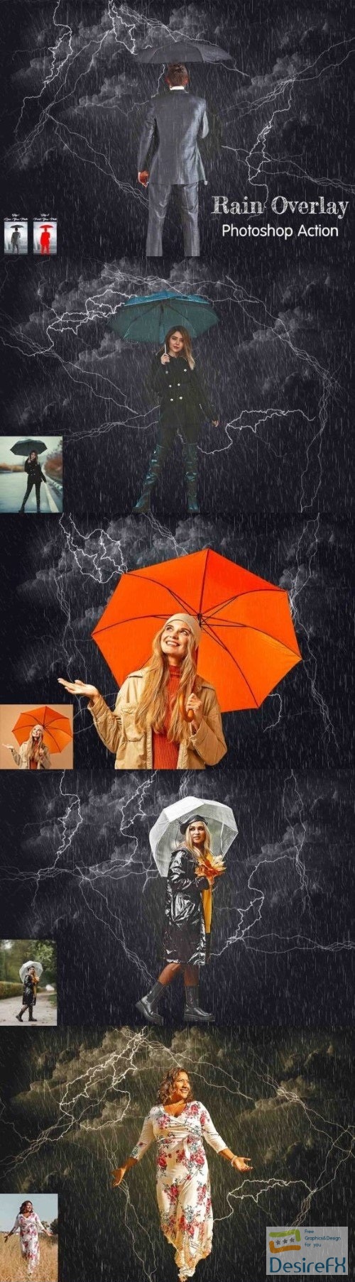 Rain Overlay Photoshop Action - 91957787