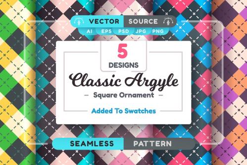 Set 5 Argyle Seamless Patterns - 10179421
