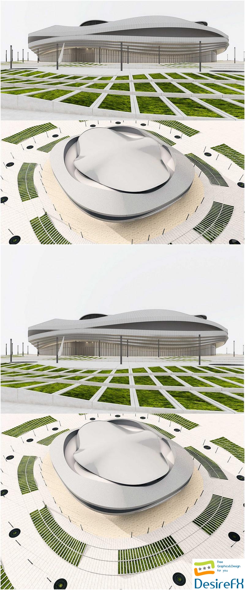 Sports Arena 3D Model