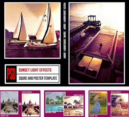 Square & Poster - Sunset Light Effects - LKALEHN