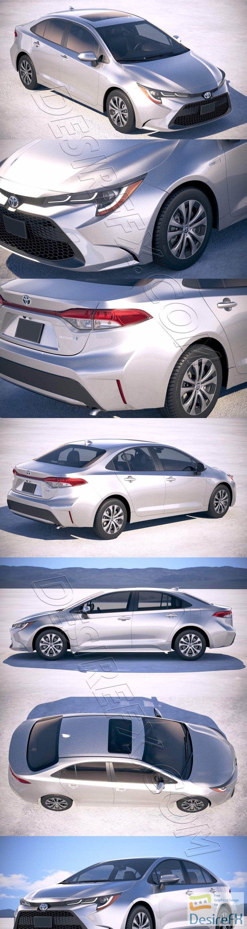 Toyota Corolla Sedan Hybrid US 2020 3D Model