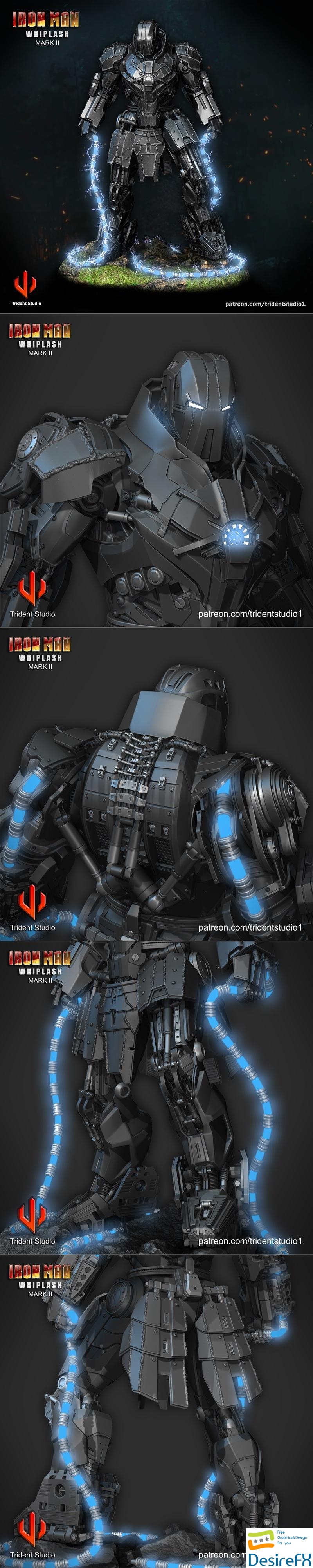 Trident Studio - Iron Man Whiplash MK2 3D Print