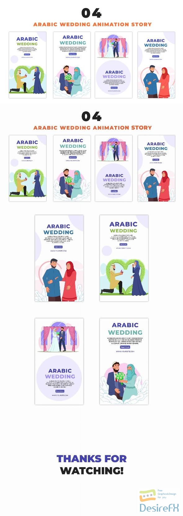 VideoHive Arabic Wedding Character 2D Vector Avatar Instagram Story 48661183