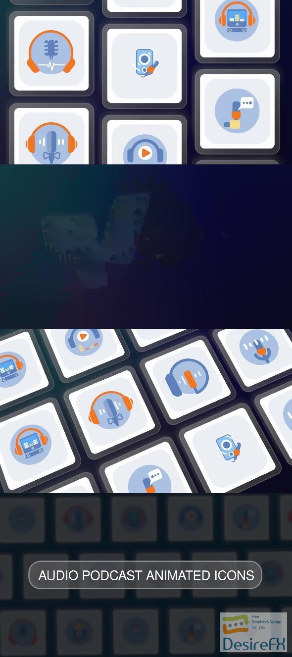 VideoHive Audio Podcast Animated Icons 50113339