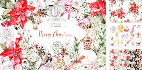 Watercolor Merry Christmas! - 1231096