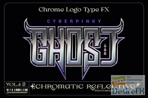 Y2K Chromatic Glossy Reflective Logo and Text FX - 45CNBDP