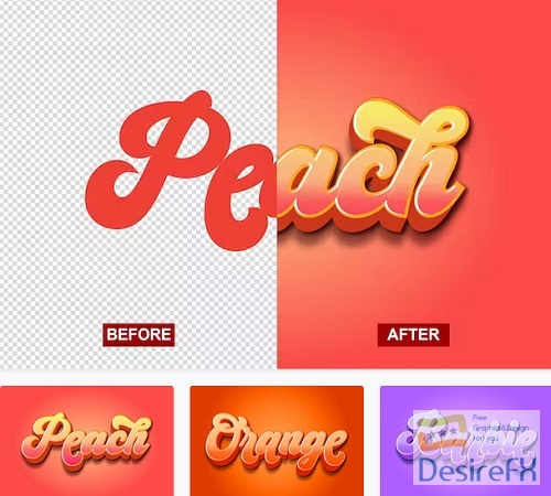 3D Peach Text Effect - D7W77FN