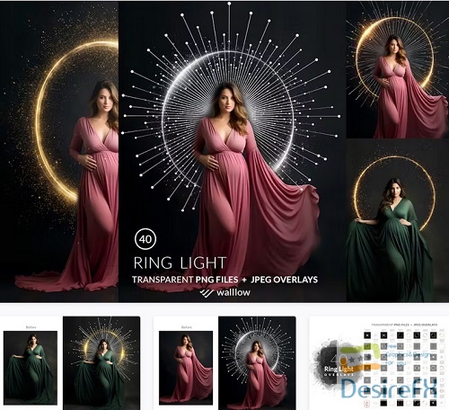 40 Shine Ring light frames maternity PNG overlays - HLHQCDX