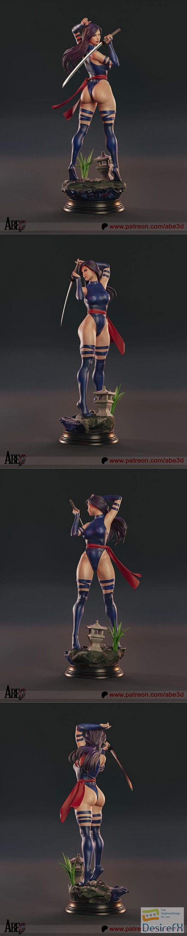 Abe3D – Psylocke v2 – 3D Print