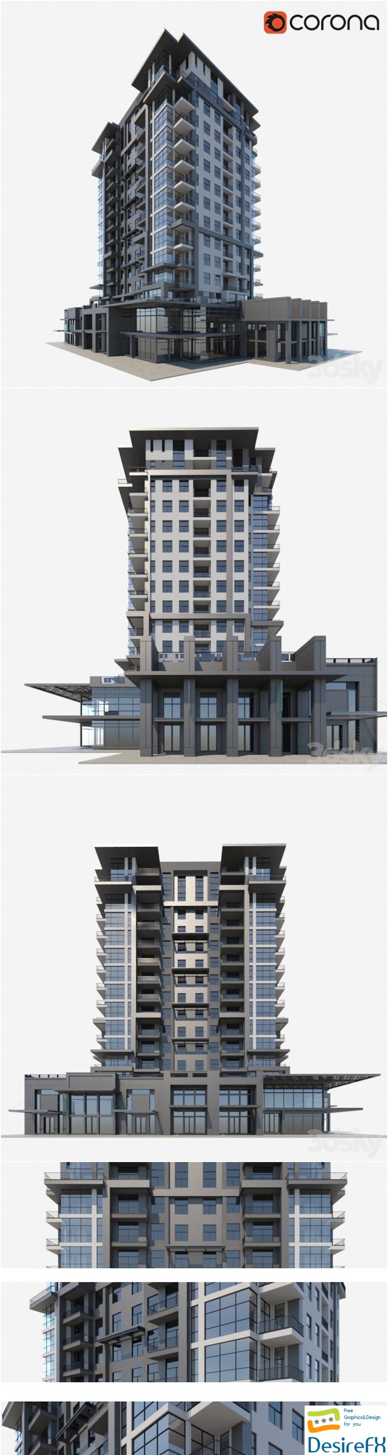 Apartment building 3D Model