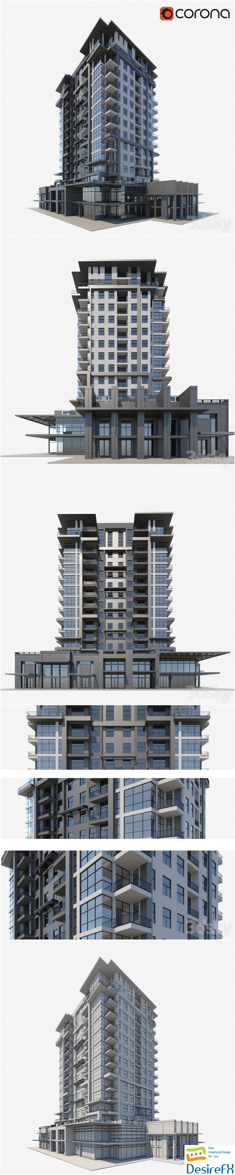 Apartment building 3D Model