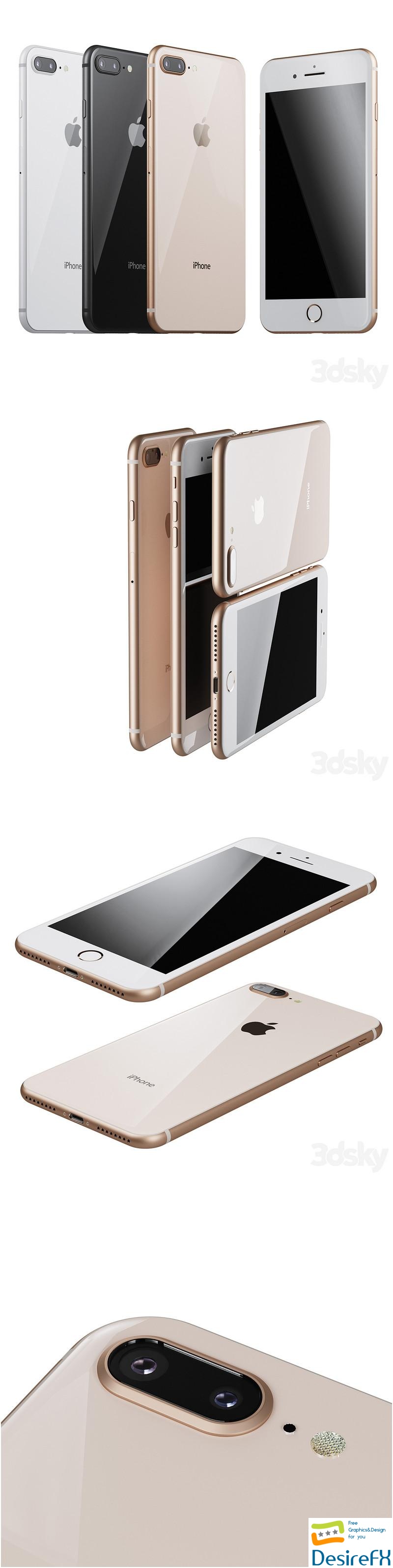 Apple iPhone 8 plus phone 3D Model