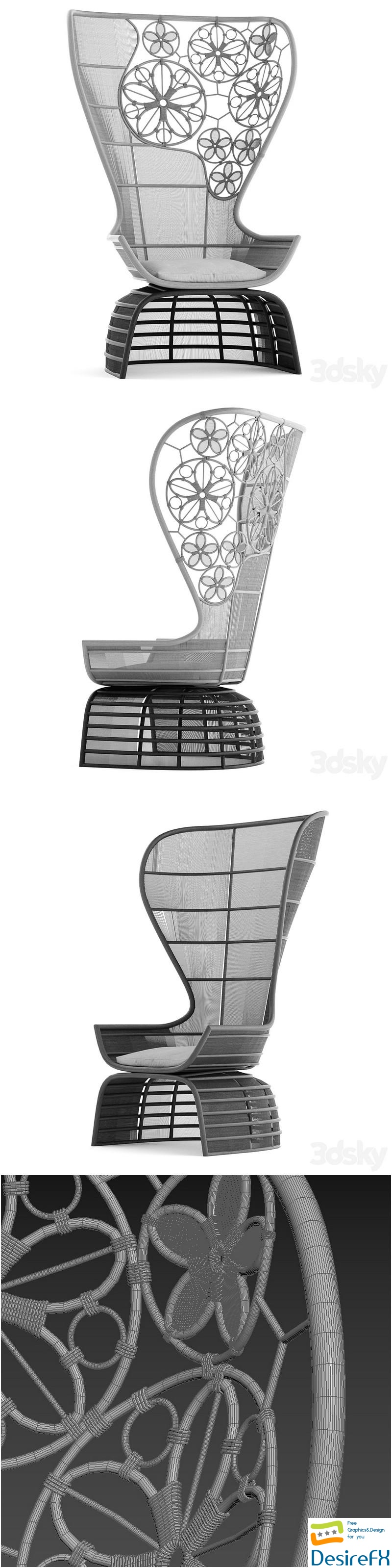 Armchair Crinoline (B&B Italia) 3D Model