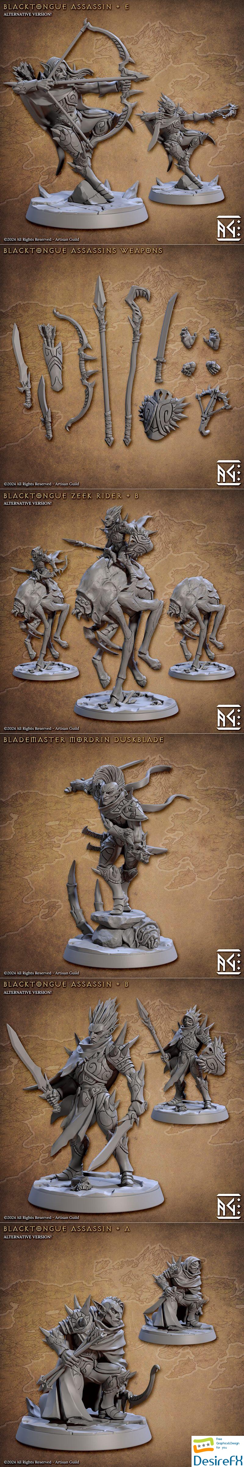Artisan Guild - Blacktongue Assassins Complete Set - 57 3D Print