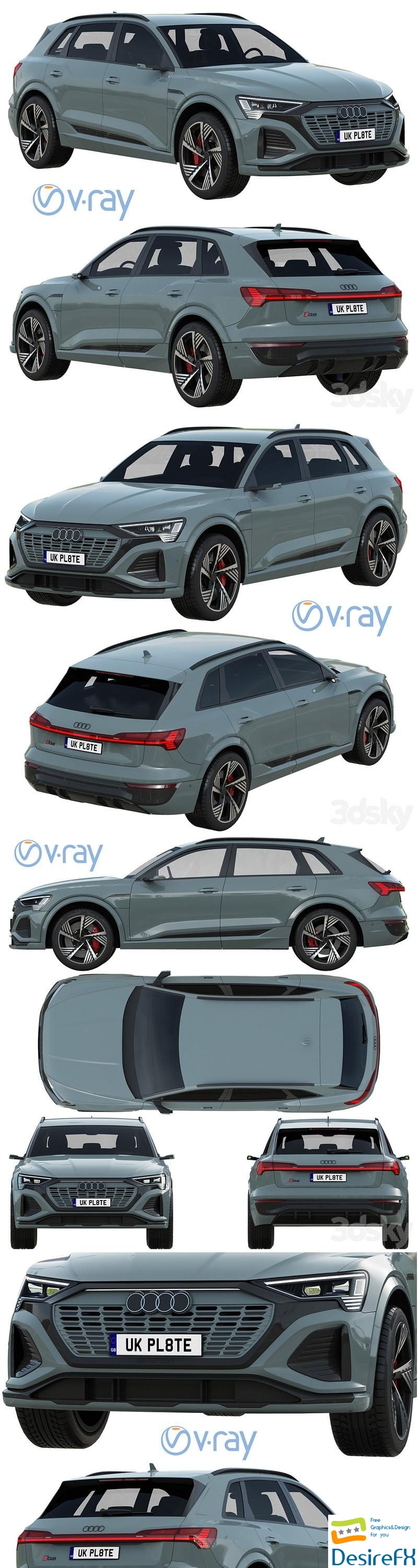 Audi Q8 e-tron V-Ray 3D Model