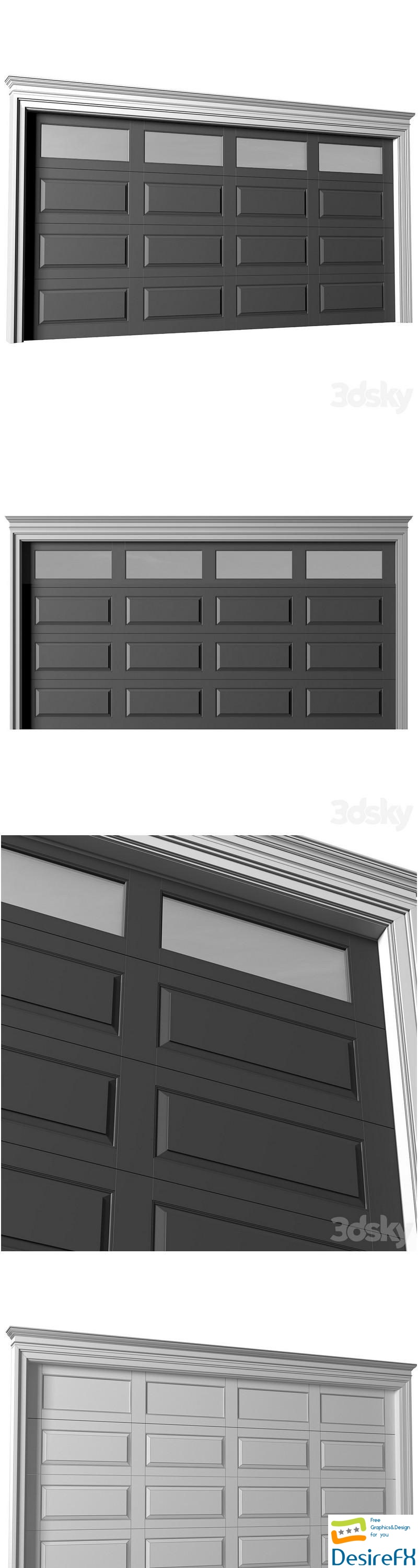 Automatic Garage Doors in classic style.Garage Doors.Traditional Automatic Wood Garage Doors.Entrance modern Gates 3D Model