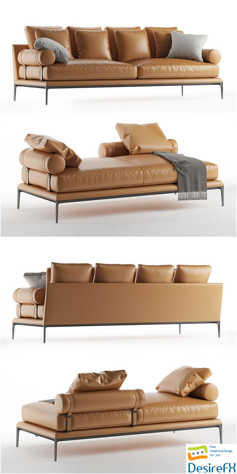 B & B italia Atoll sofa bench 3D Model