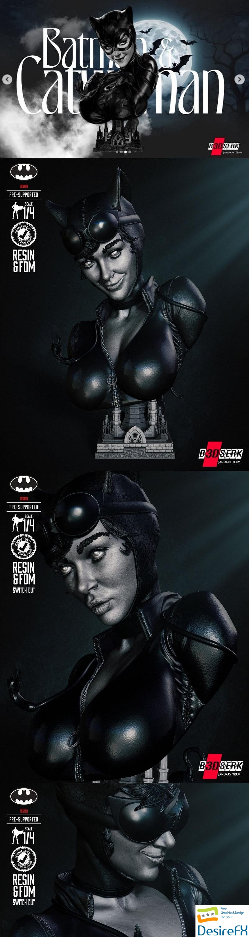 B3DSERK - Catwoman Bust - 3D Print