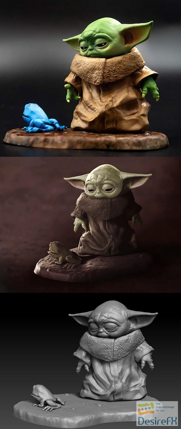 Baby Yoda and the Frog – 3D Print