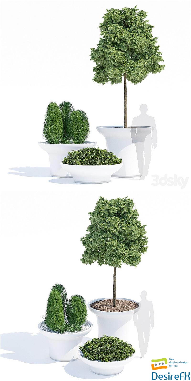 Balzac planters 3D Model