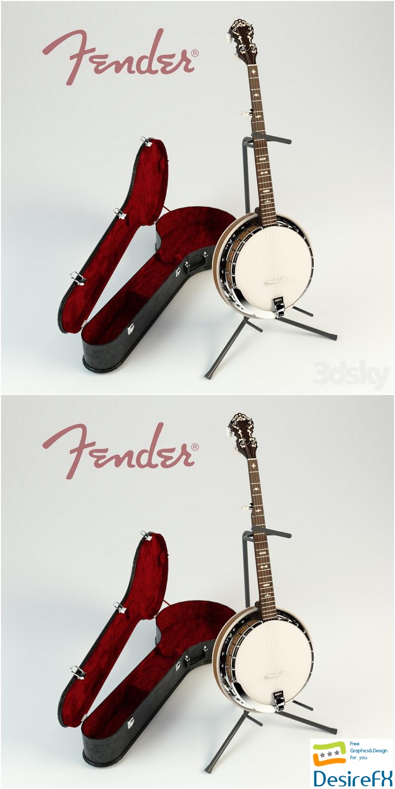 Banjo Fender Leo 3D Model