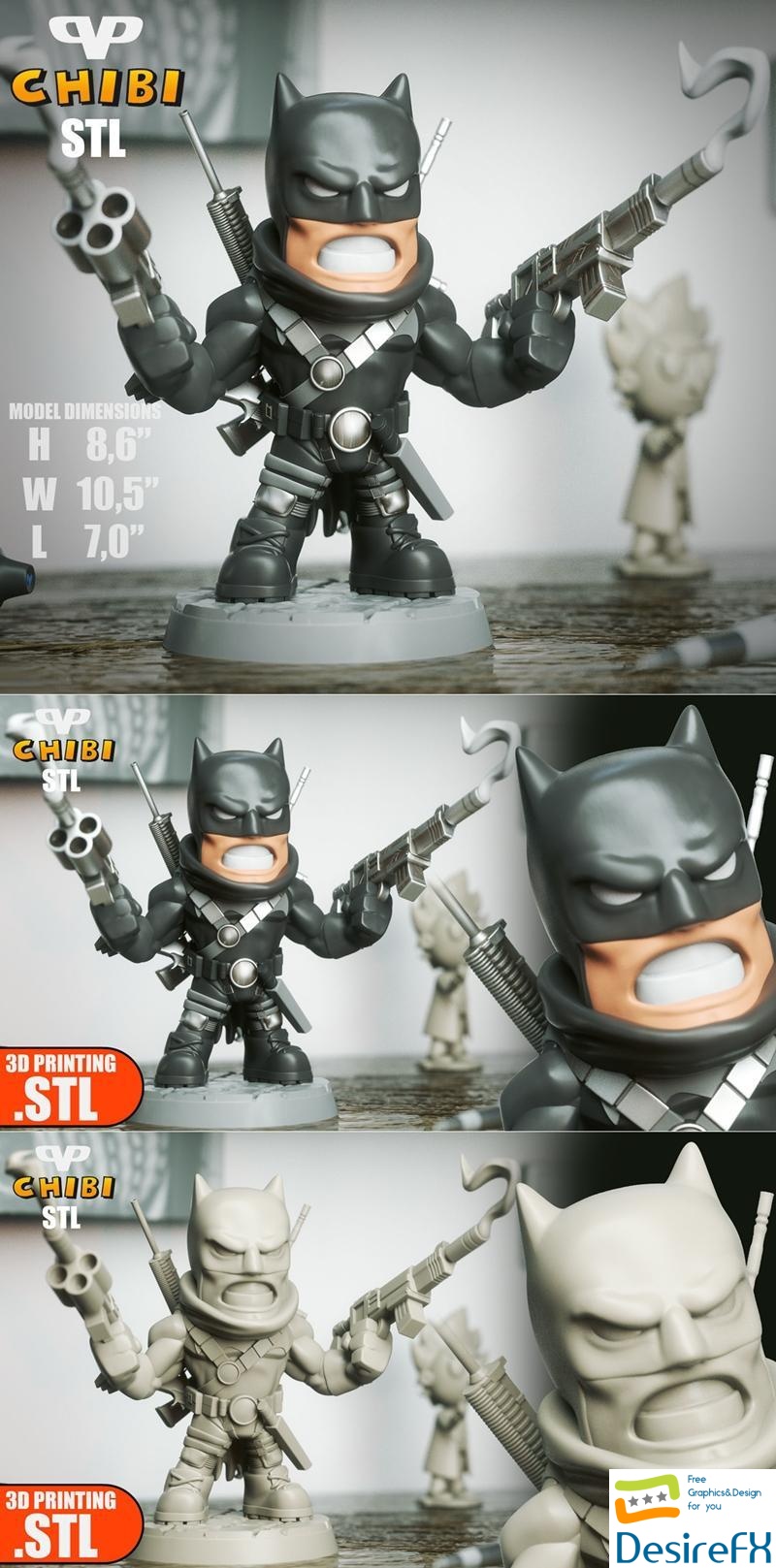 Batman Grim Knight Chibi 3D Print