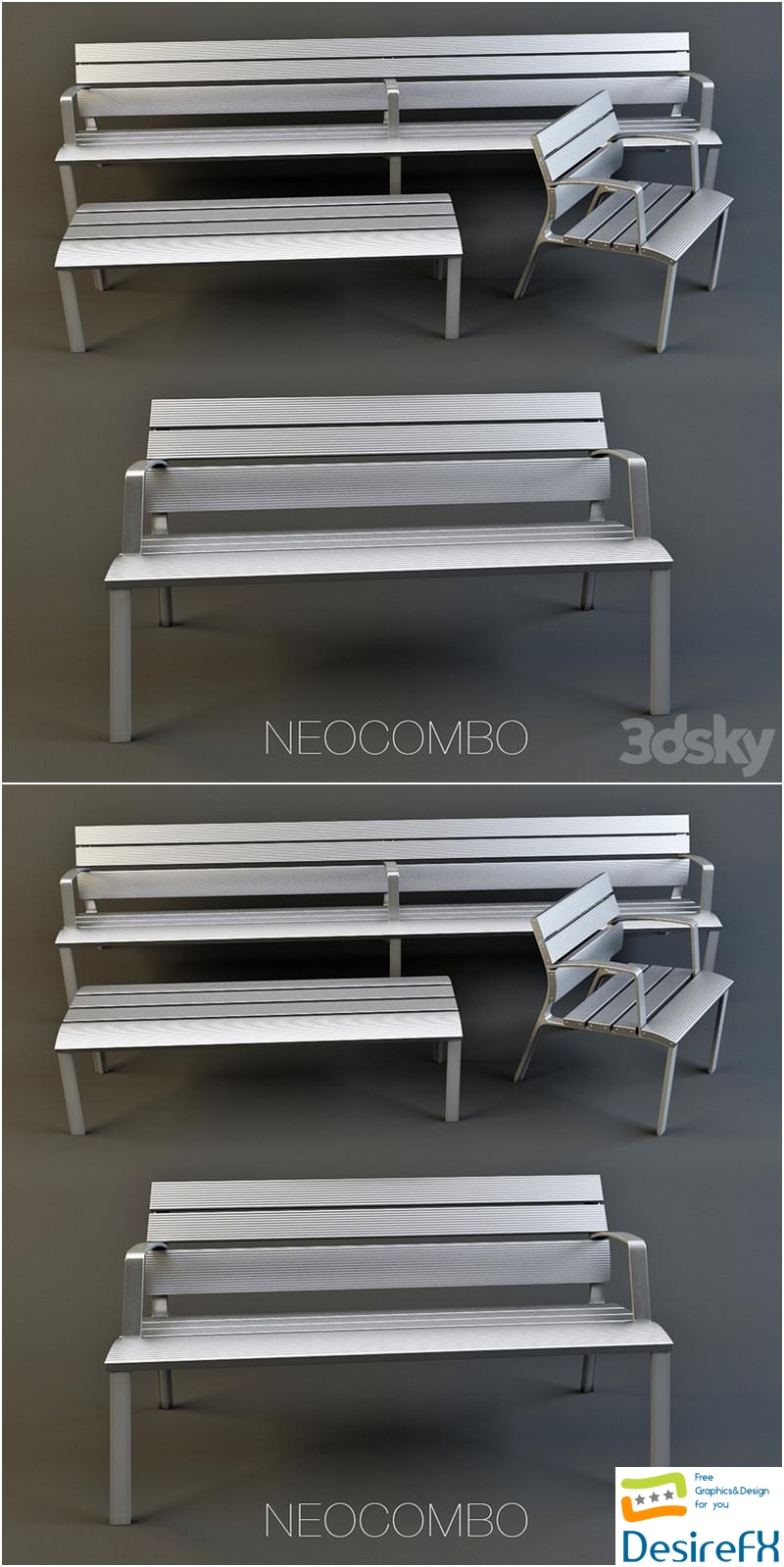 Bench Neocombo 3D Model