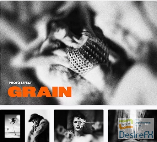 Black and White Grain Photo Effect - 92015762