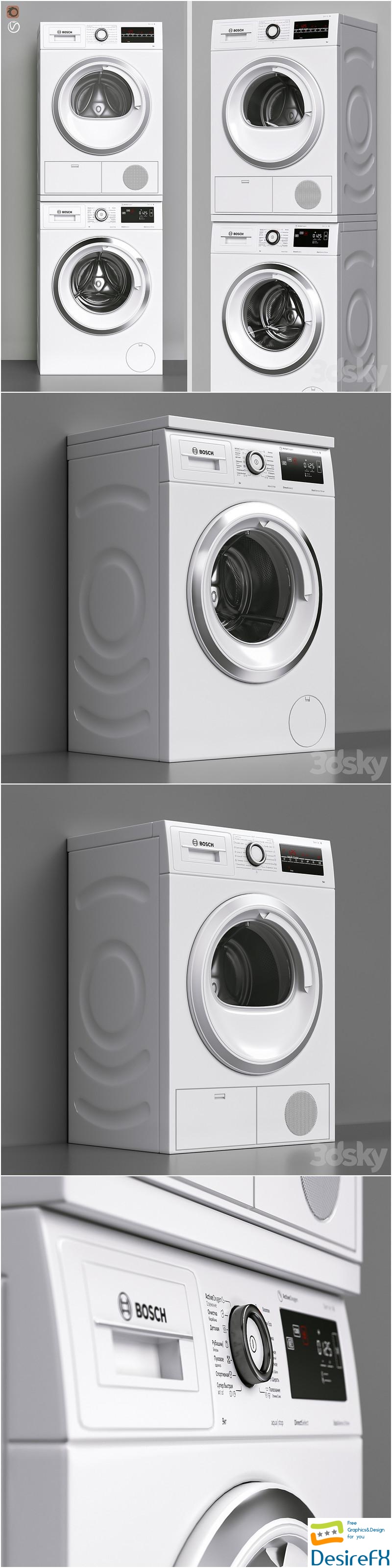 BOSCH washing machine and dryer 3D Model