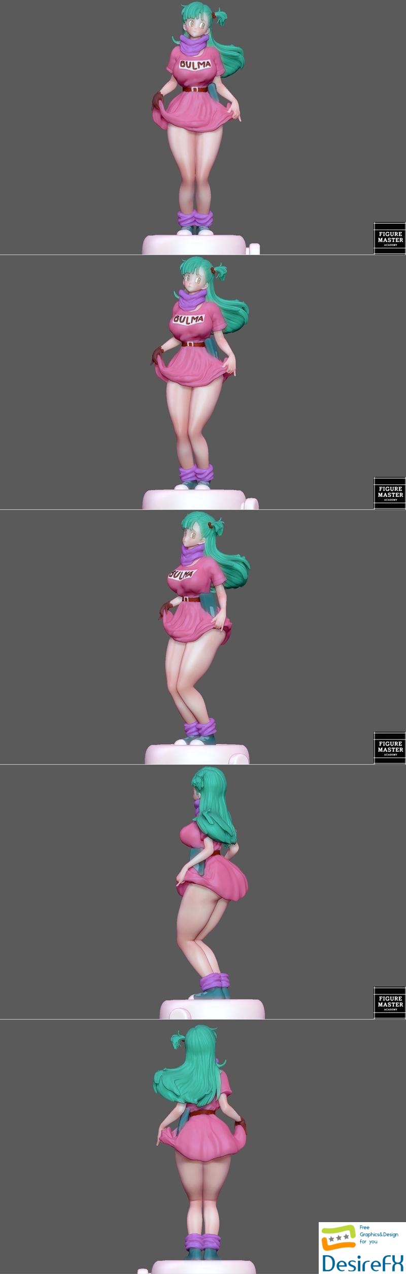 Bulma Sexy Girl Dragonball Anime Animation 3D Print