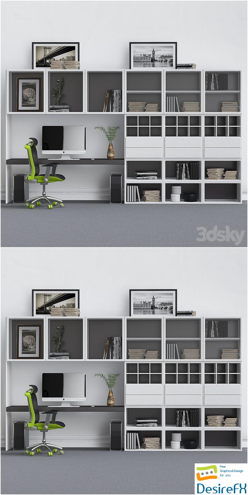 Cabinet for office_2 3D Model