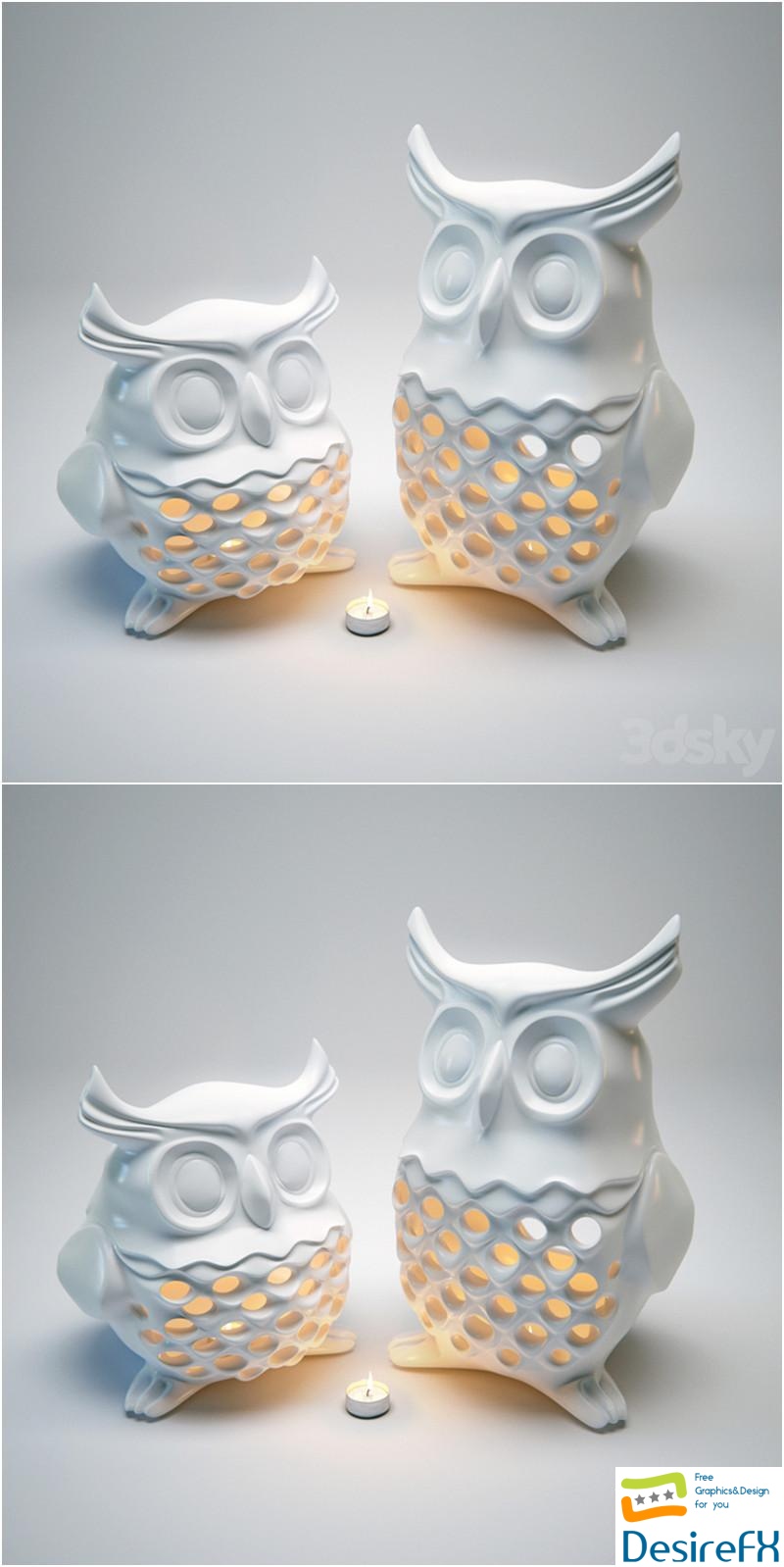 Candlestick OWL 3D Model