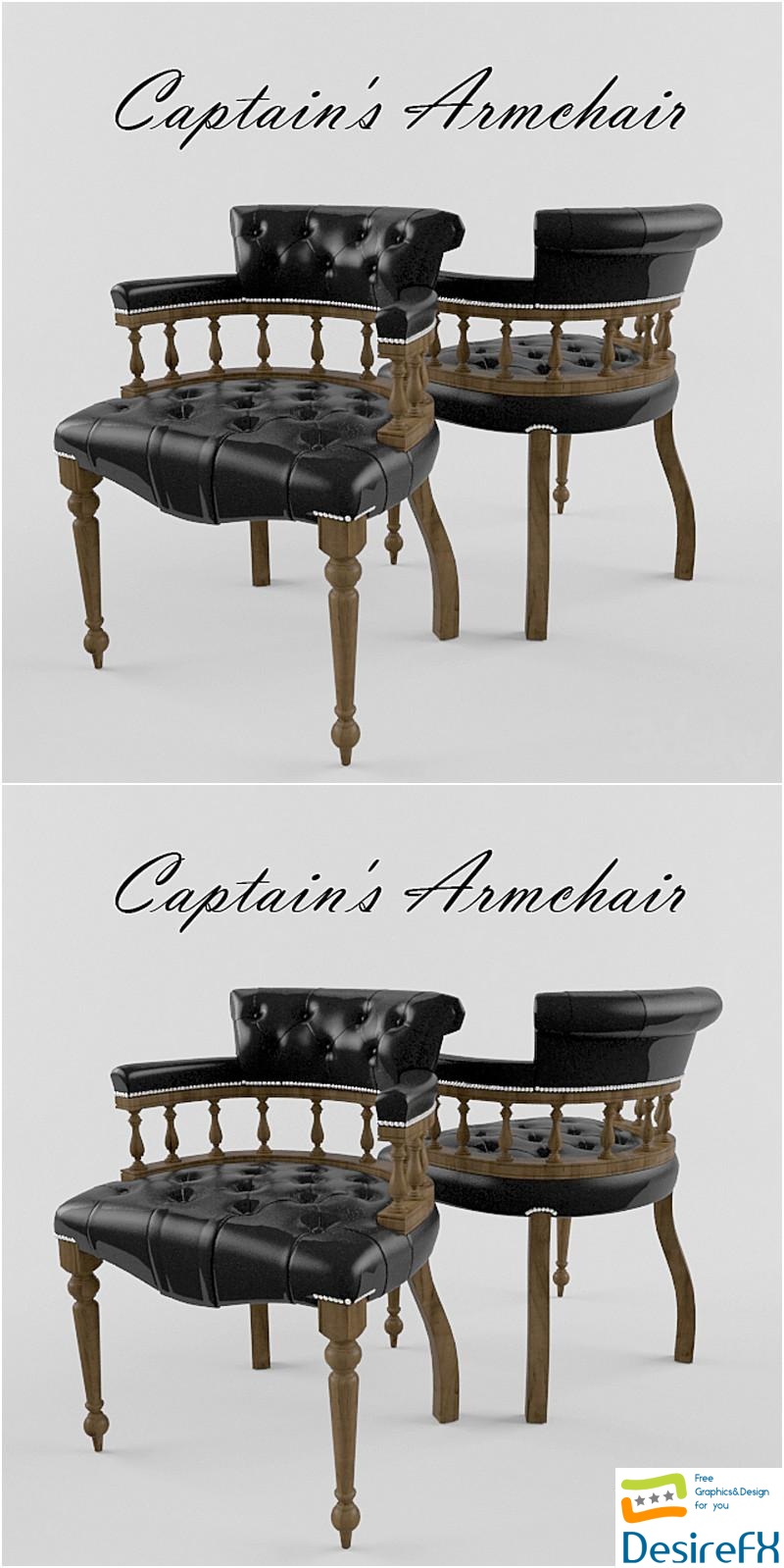 Captains Armchair 3D Model